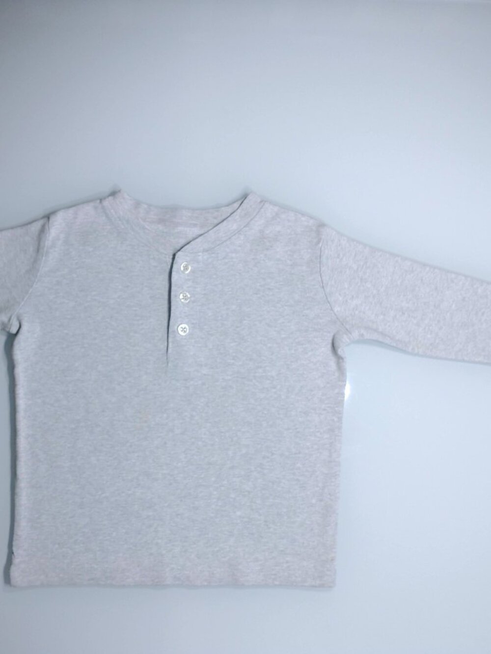 Pact Organic Cotton Kids Heather Grey Long Sleeve Henley Shirt Size 2T 3T